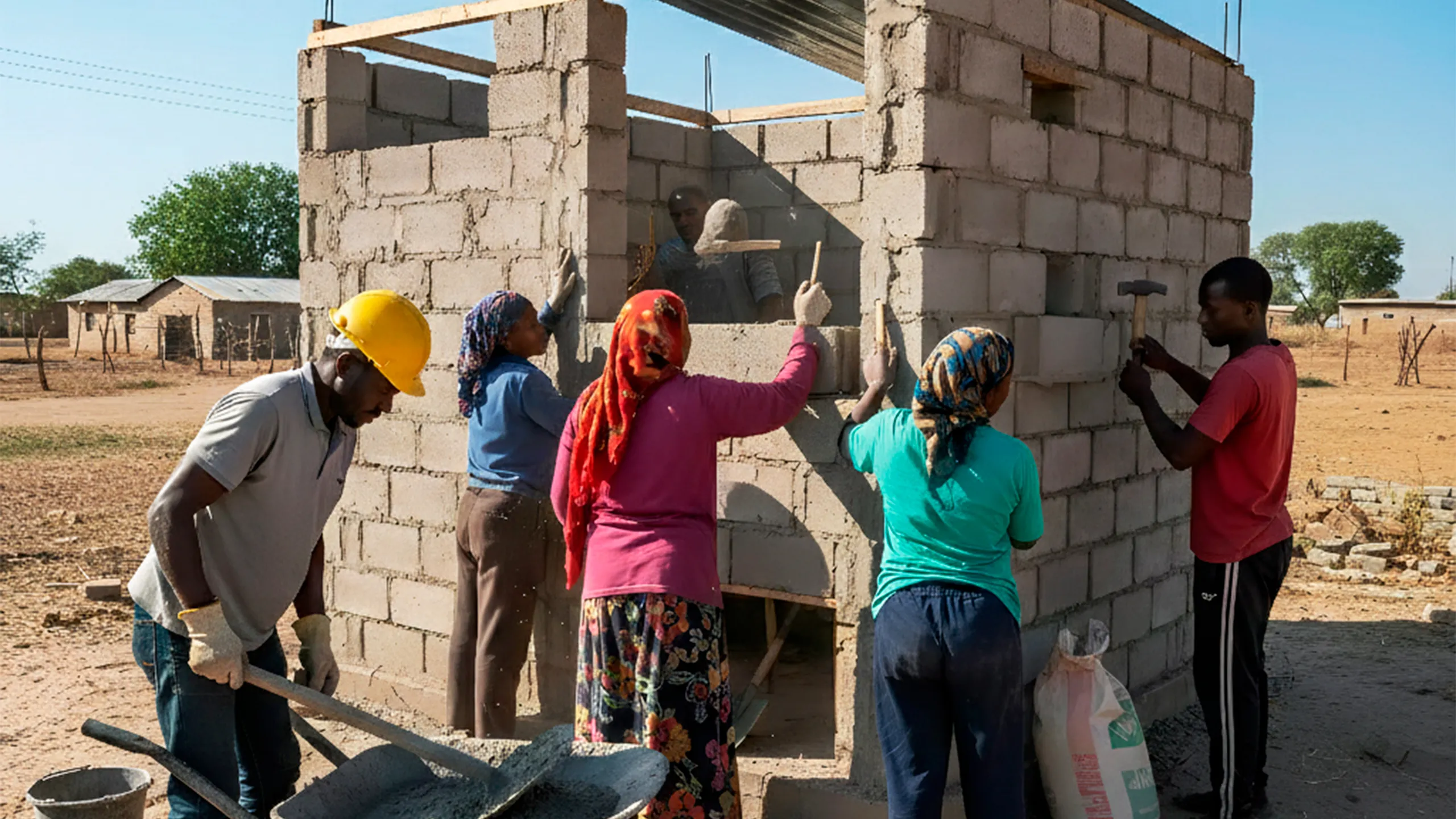 Mujer rural peruana camina hacia letrina comunitaria al amanecer, reflejando falta de saneamiento rural.
